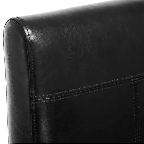 Sillas de comedor sin brazos de piel sintética negra, juego de 2