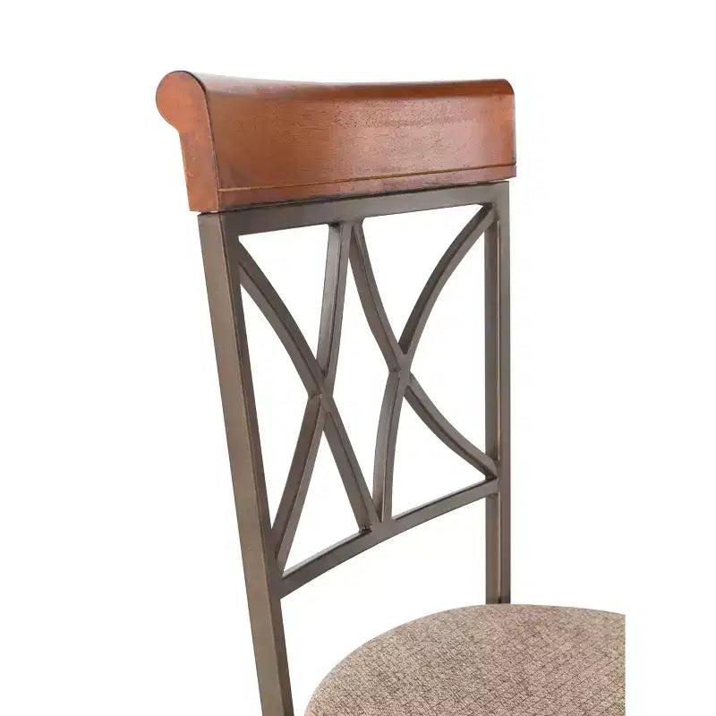 Taburete de bar giratorio con respaldo de rombos en color topo/bronce - 1 asiento