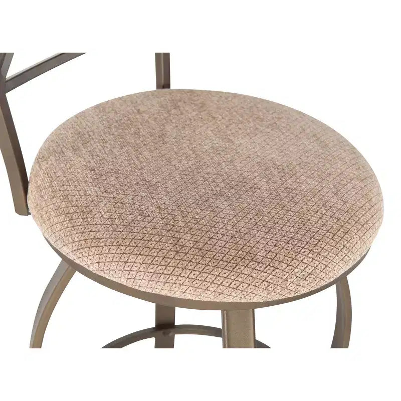 Taburete de bar giratorio con respaldo de rombos en color topo/bronce - 1 asiento