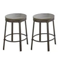 Set of 2 Portland Counter Height Barstool Gray - Steve Silver: Metal, Round, 24" Fixed Height