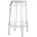 Modway Casper Counter Height Barstool Clear: Polycarbonate, Backless, Spot Clean, Fixed Seat 26.5"
