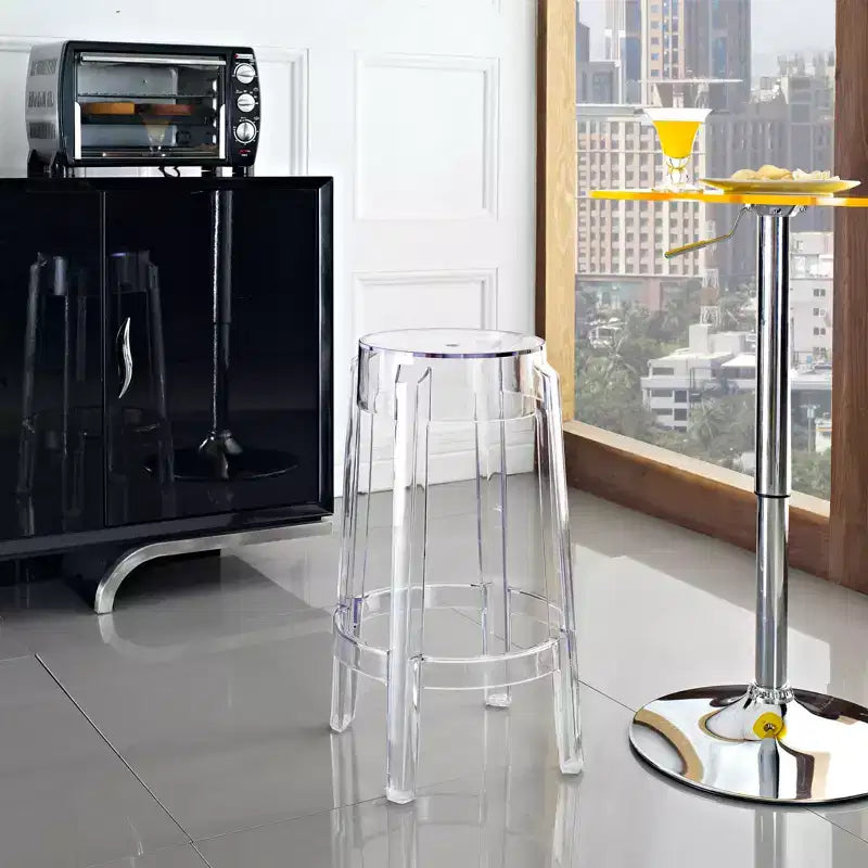 Taburete Transparente sin Respaldo de Altura de Mostrador – Asientos para 1 persona