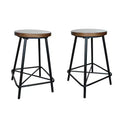 Carolina Living Set of 2 24" Inez Counter Height Barstools Black: Modern Round Metal Frame, MDF Legs, 250lb Capacity