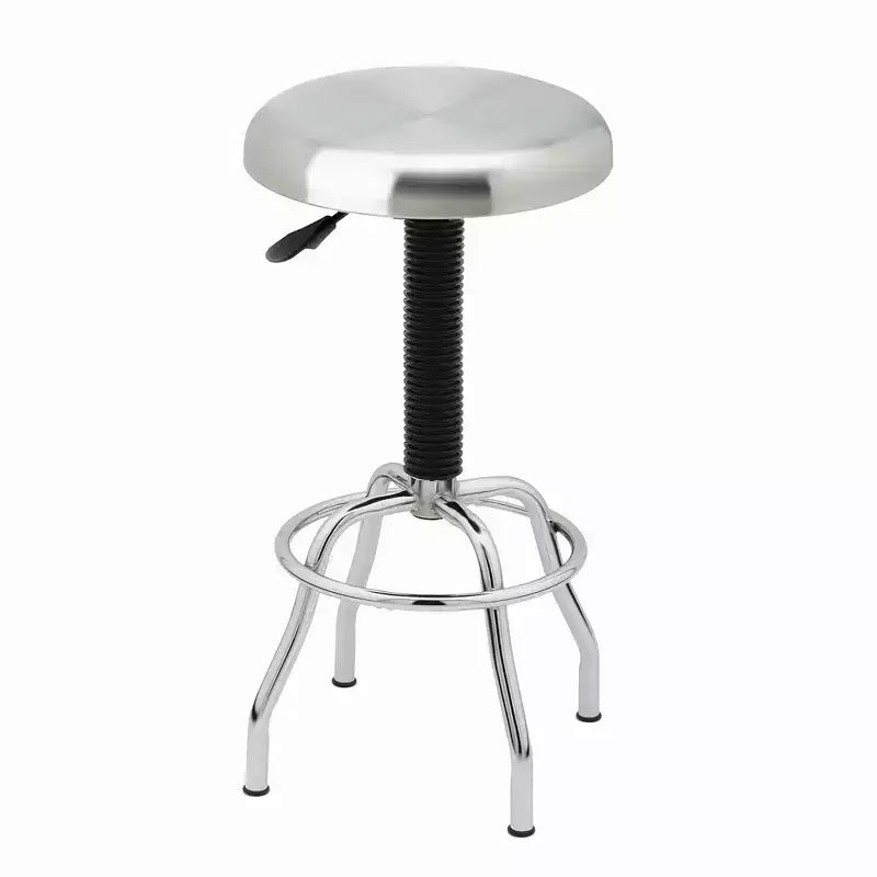 Stainless Steel Top Pneumatic Work Adjustable Height Barstool Silver - Seville Classics: NSF Certified, Chrome-Plated Base