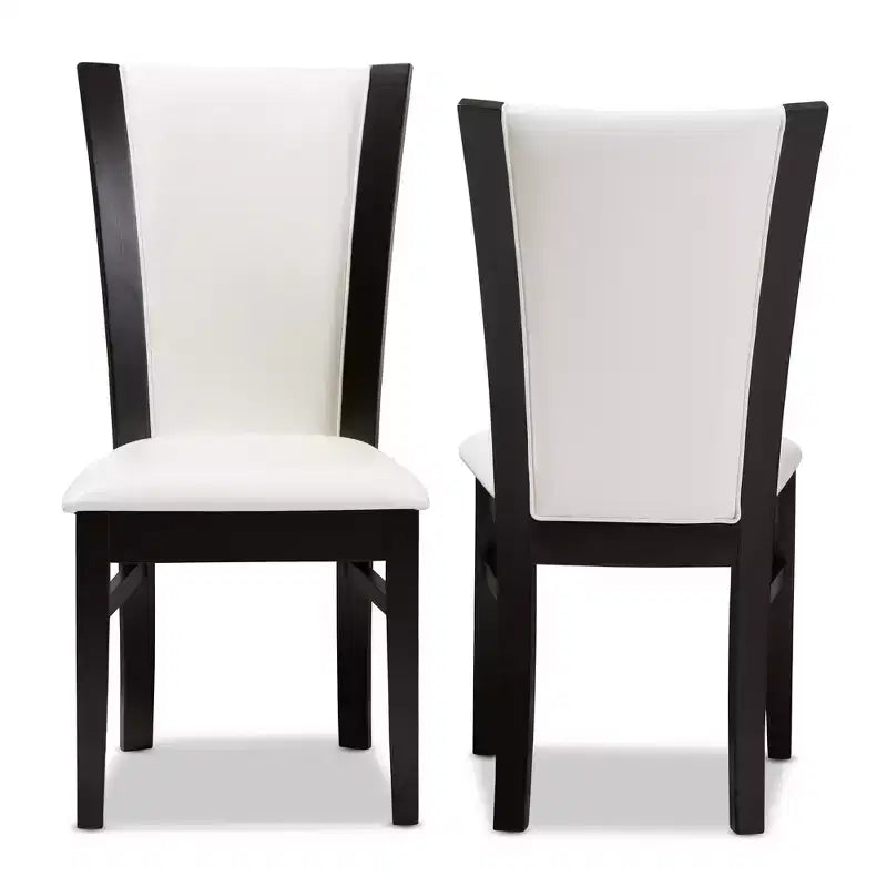 Juego de 2 sillas de comedor tapizadas sin brazos en gris oscuro