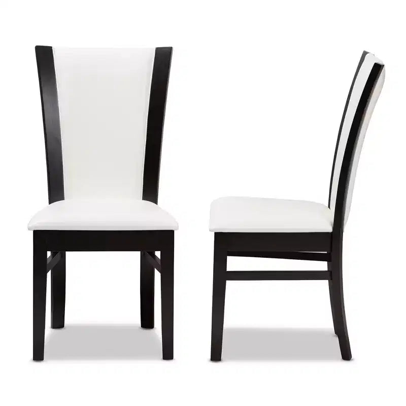 Juego de 2 sillas de comedor tapizadas sin brazos en gris oscuro