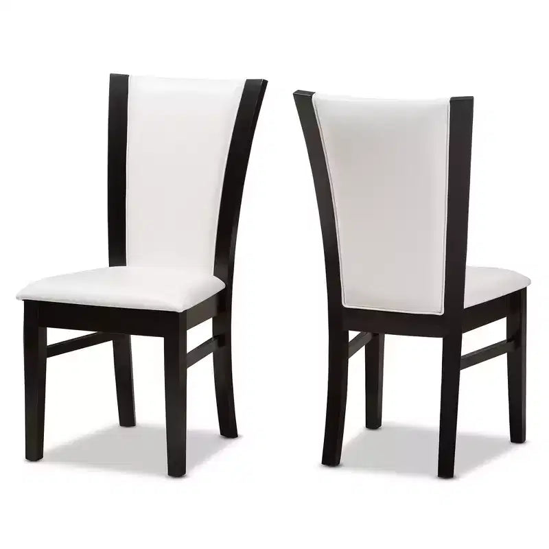 Juego de 2 sillas de comedor tapizadas sin brazos en gris oscuro