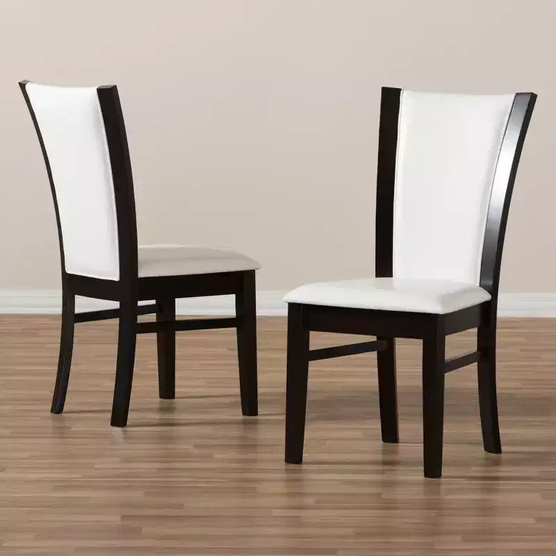 Juego de 2 sillas de comedor tapizadas sin brazos en gris oscuro