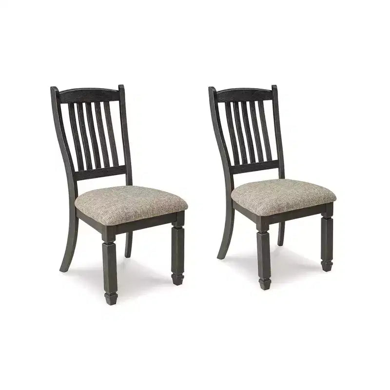 Set of 2 Tyler Creek Dining Upholstered Side Chair Brown/Black - Signature Design by Ashley: Farmhouse Style, Textured Finish