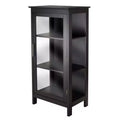 Poppy Display Curio Cabinet with Glass Door Wood/Black - Winsome: Tempered Glass, 3 Fixed Shelves, Metal Handle