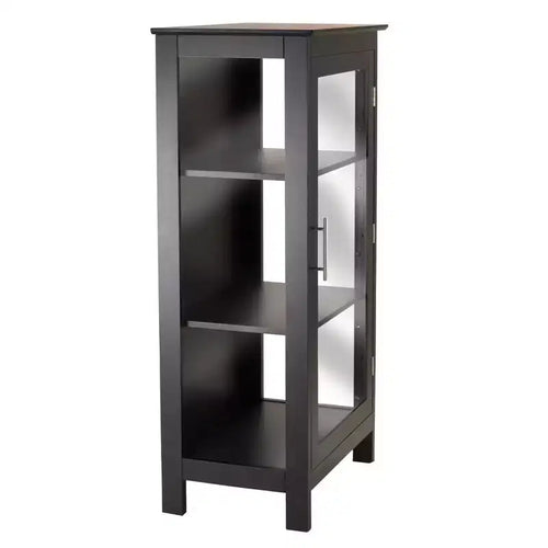 Vitrina negra de una puerta con cristal