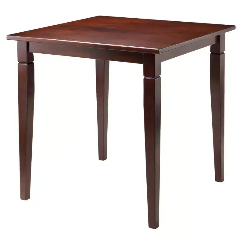 Juego de comedor cuadrado de 3 piezas marrón para 4 personas, sillas con respaldo de escalera