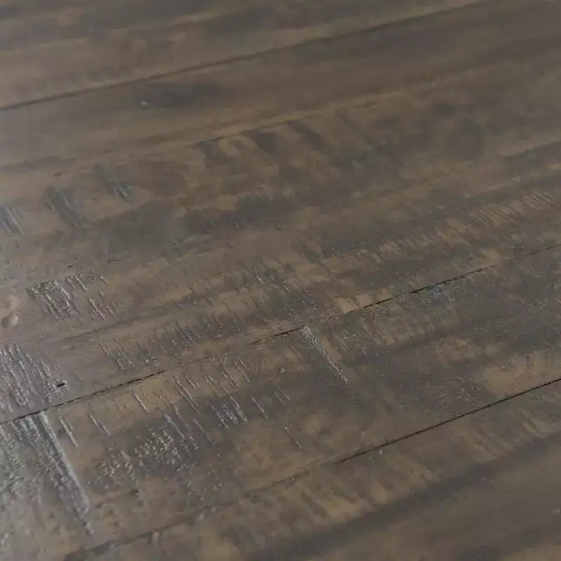 Juego de comedor extensible Smokey Walnut de 6 piezas con sillas tapizadas y banco, para 6 personas