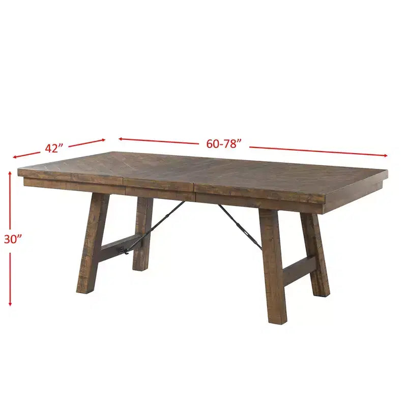 Juego de comedor extensible Smokey Walnut de 6 piezas con sillas tapizadas y banco, para 6 personas