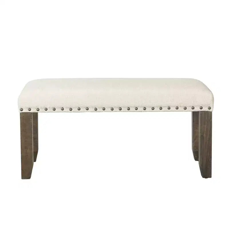 Juego de comedor extensible Smokey Walnut de 6 piezas con sillas tapizadas y banco, para 6 personas