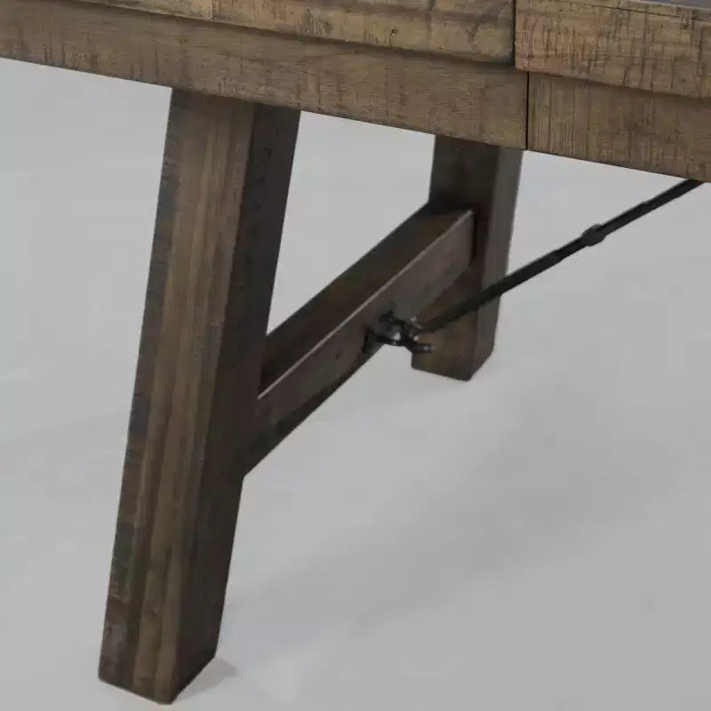 Juego de comedor extensible Smokey Walnut de 6 piezas con sillas tapizadas y banco, para 6 personas
