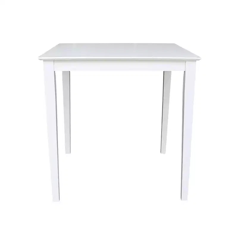 Mesa de comedor alta cuadrada blanca para 4 personas