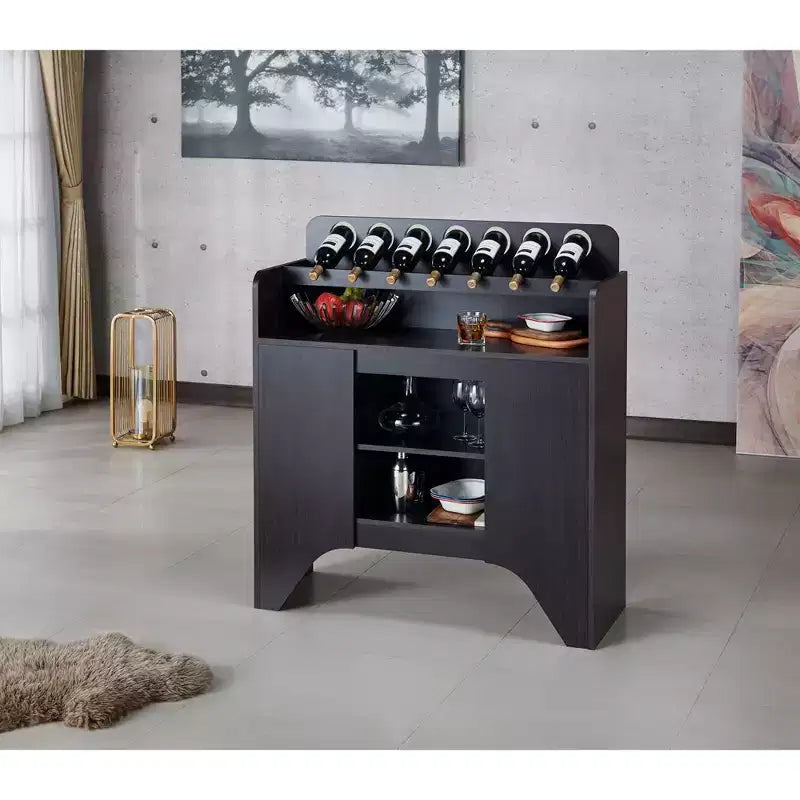 Belfi Wine Cabinet Espresso - HOGARES: Por dentro y por fuera: Aparador de cocina, Almacenamiento de licores, Estante para 7 botellas