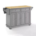 Alexandria Kitchen Island with Wood Top Vintage Gray/Natural - Crosley