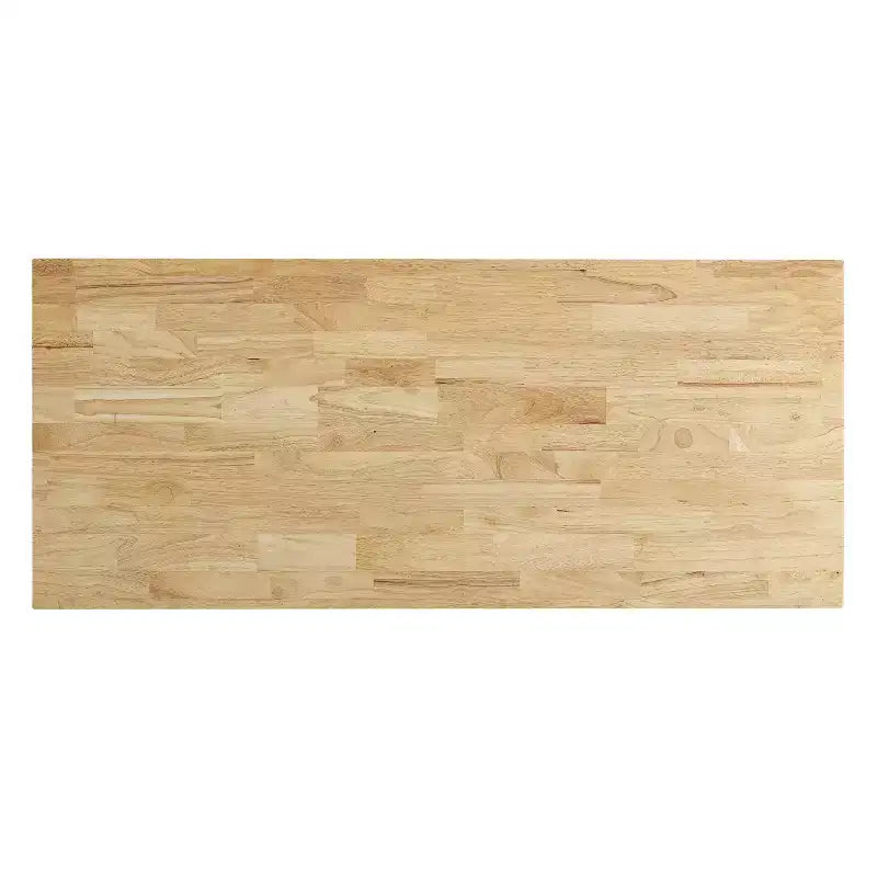 Isla de cocina con ruedas de 4 puertas Gris y Natural con encimera de madera