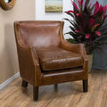 Njord Vintage Leather Club Chair: Studded, No Assembly - Christopher Knight Home
