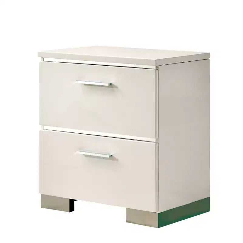 April 2 Drawer Nightstand White with USB Charging Station - HOMES: Inside + Out