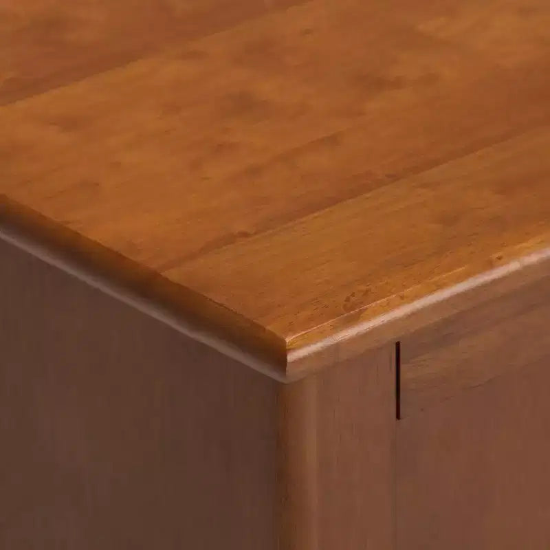 Mueble para TV con puerta corredera de teca marrón para televisores de hasta 66"