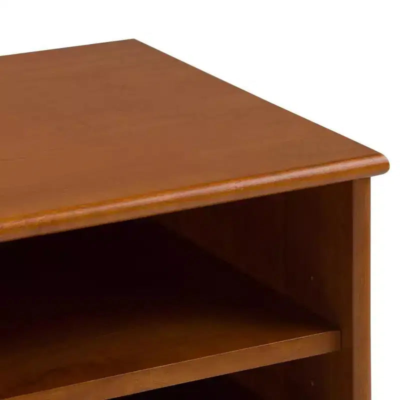 Mueble para TV con puerta corredera de teca marrón para televisores de hasta 66"