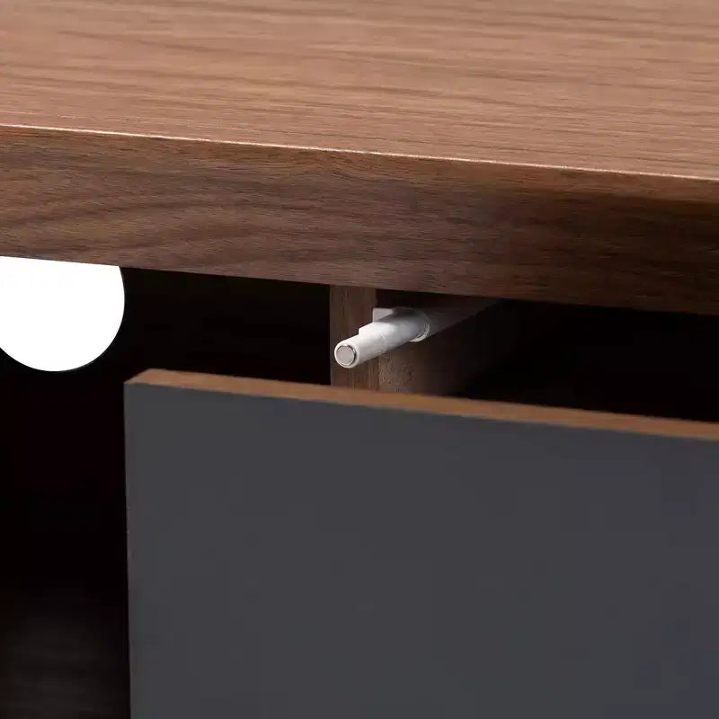 Mueble para TV de 3 cajones, estilo moderno de mediados de siglo, color nogal, para televisores de hasta 60 pulgadas