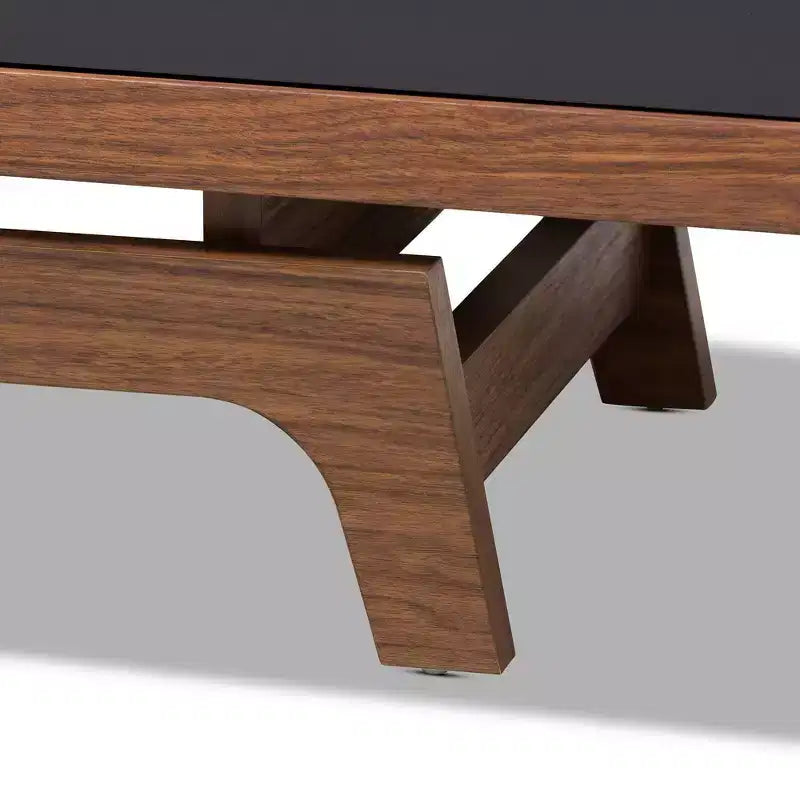 Mueble para TV de 3 cajones, estilo moderno de mediados de siglo, color nogal, para televisores de hasta 60 pulgadas