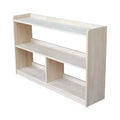 International Concepts 30" Abby Divided Bookshelf Unfinished : Farmhouse Style, 4-Tier, Hardwood, Metal Hardware