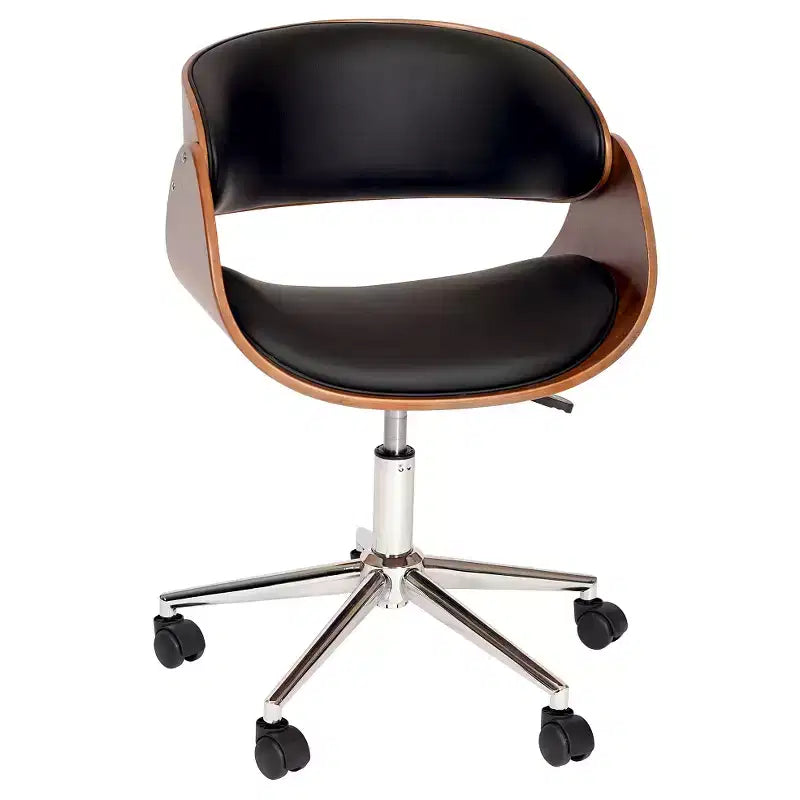 Julian Modern Chair: Swivel, Adjustable Height, Chrome Footrest - Armen Living