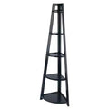 Winsome 58" Adam A Frame Corner Shelf Black: Mid-Century Modern Design, 5-Tier Storage, Lacquered Finish