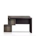 miBasics Quave Writing Desk Walnut: Modern Home Office Furniture, MDF & Particle Board, Fixed Shelf