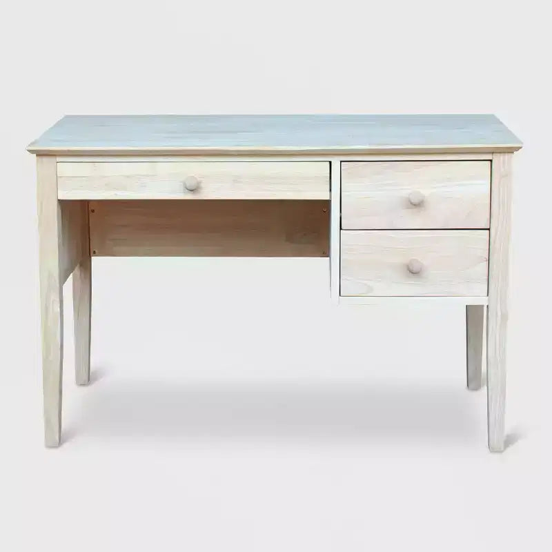 Escritorio de estudio de madera sin terminar para 2 personas con cajón