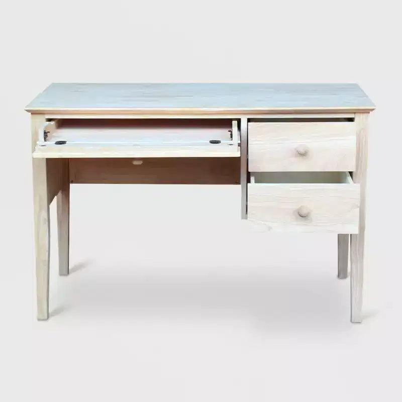 Escritorio de estudio de madera sin terminar para 2 personas con cajón