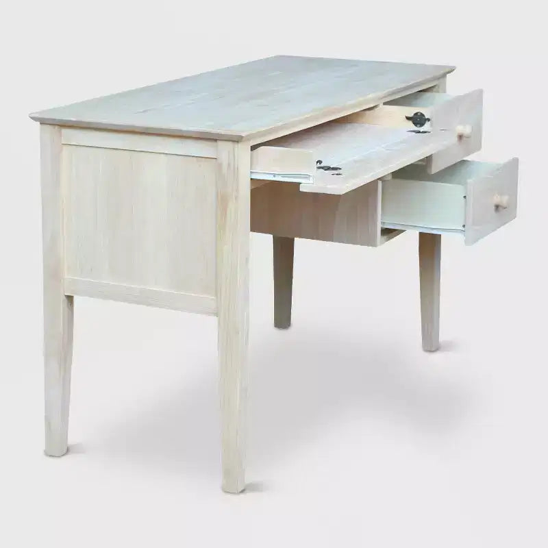 Escritorio de estudio de madera sin terminar para 2 personas con cajón
