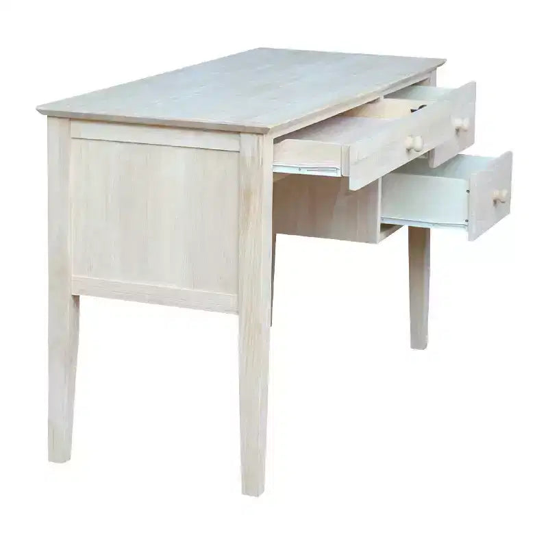 Escritorio de estudio de madera sin terminar para 2 personas con cajón