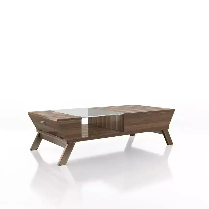 24/7 Shop At Home Kathryne Modern Flip-down Cabinet Coffee Table: Mid-Century, Hidden Storage