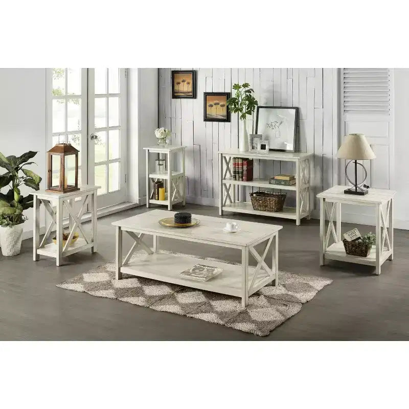 Mesa auxiliar cuadrada Off-White – Uso único