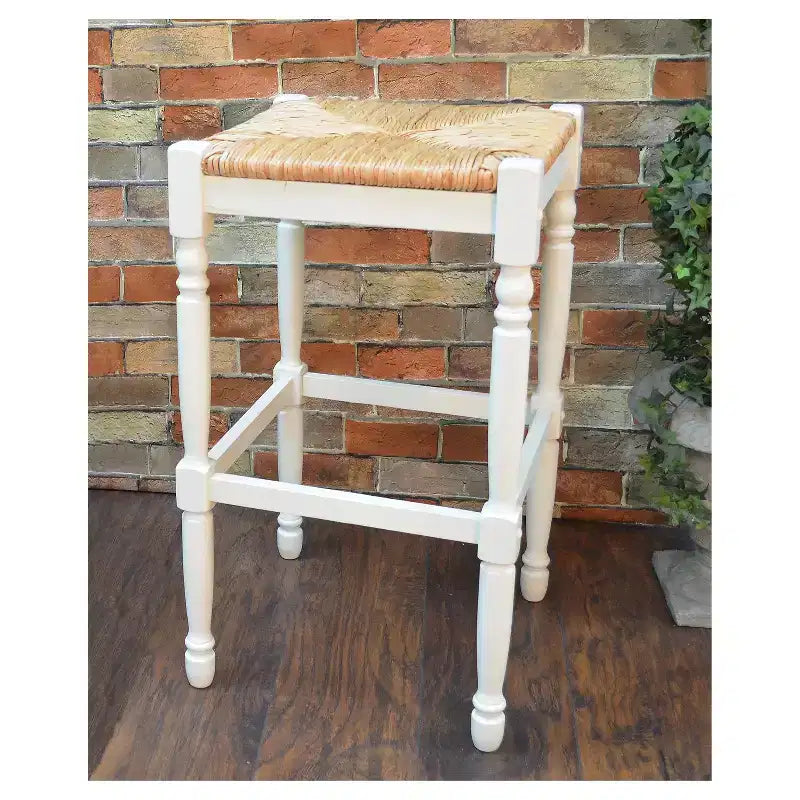 Taburete de bar de madera sin respaldo de 29.25" — Negro / Blanco leche claro / Marrón / Gris envejecido / Nogal / Espresso — Asientos 1