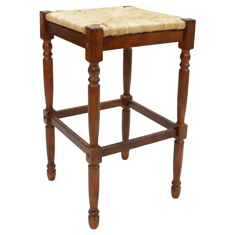 Taburete de bar de madera sin respaldo de 29.25" — Negro / Blanco leche claro / Marrón / Gris envejecido / Nogal / Espresso — Asientos 1