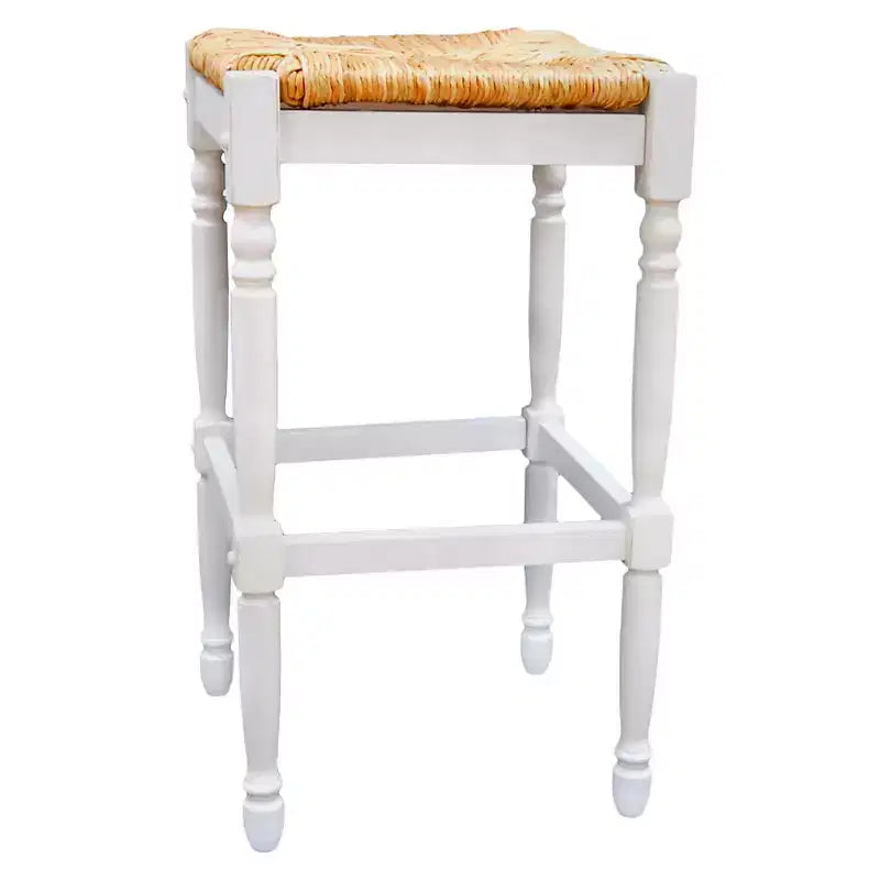 Taburete de bar de madera sin respaldo de 29.25" — Negro / Blanco leche claro / Marrón / Gris envejecido / Nogal / Espresso — Asientos 1