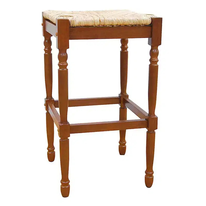 Taburete de bar de madera sin respaldo de 29.25" — Negro / Blanco leche claro / Marrón / Gris envejecido / Nogal / Espresso — Asientos 1