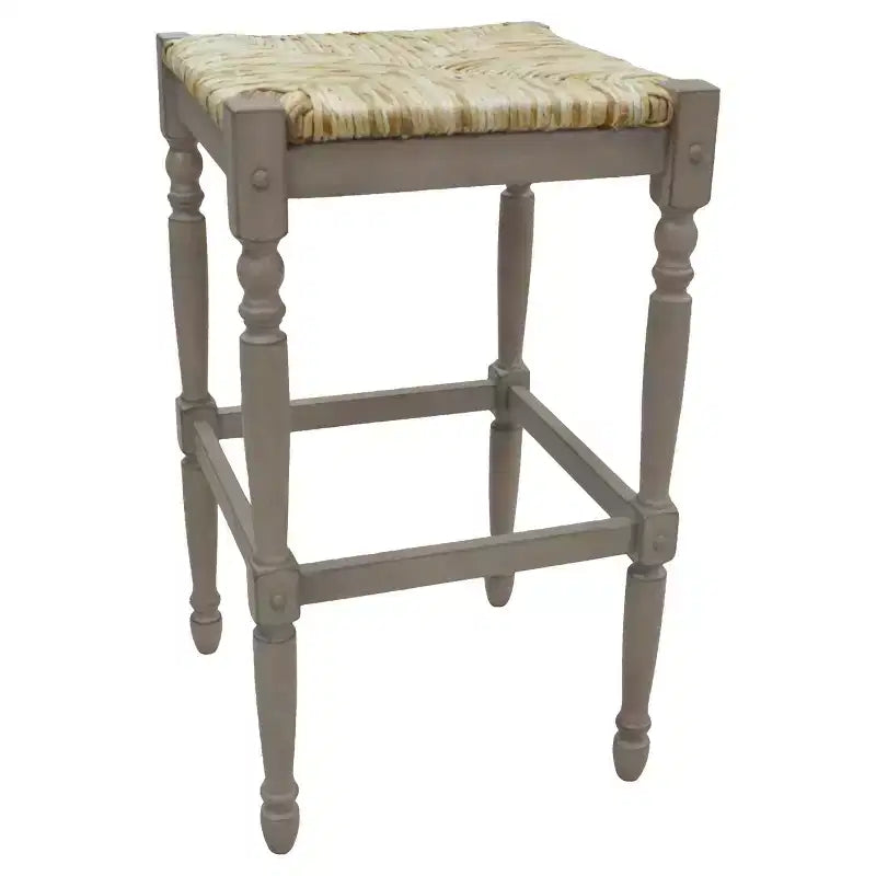 Taburete de bar de madera sin respaldo de 29.25" — Negro / Blanco leche claro / Marrón / Gris envejecido / Nogal / Espresso — Asientos 1