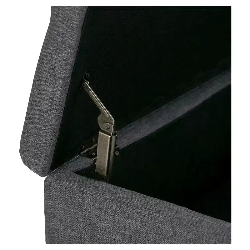Otomana de almacenamiento con tapa elevable capitoné, cuadrada, para 1 persona — Marrón / Gris / Crema / Negro
