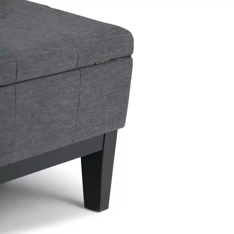 Otomana de almacenamiento con tapa elevable capitoné, cuadrada, para 1 persona — Marrón / Gris / Crema / Negro