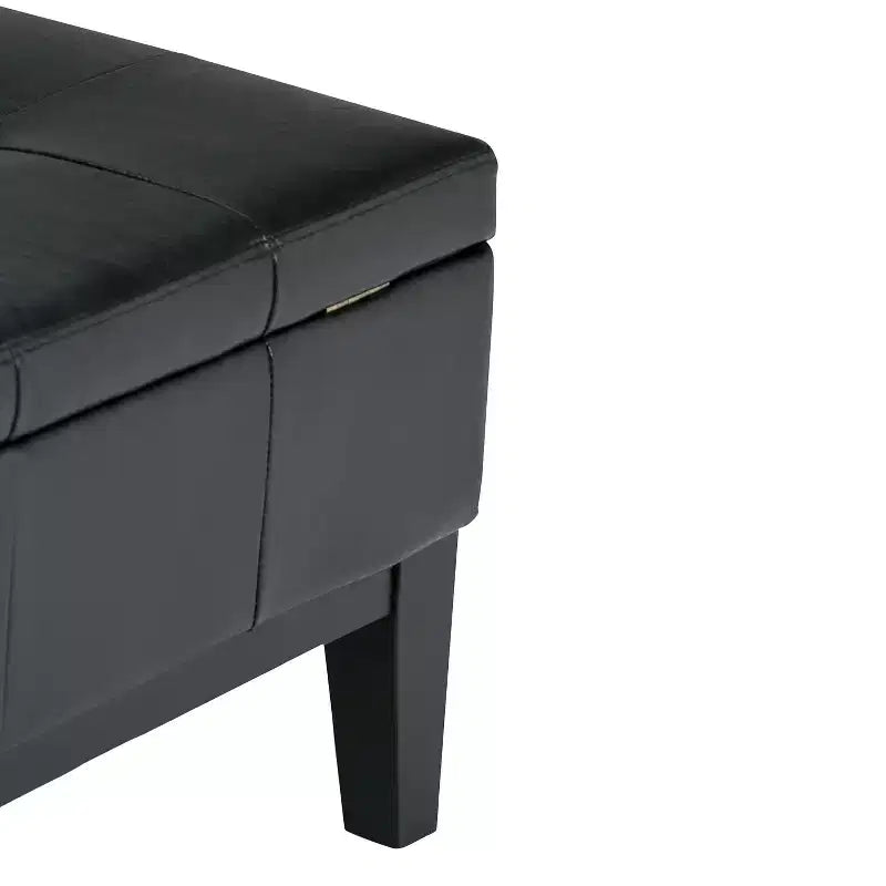 Otomana de almacenamiento con tapa elevable capitoné, cuadrada, para 1 persona — Marrón / Gris / Crema / Negro