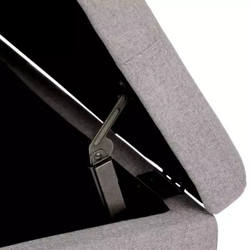Otomana de almacenamiento con tapa elevable capitoné, cuadrada, para 1 persona — Marrón / Gris / Crema / Negro