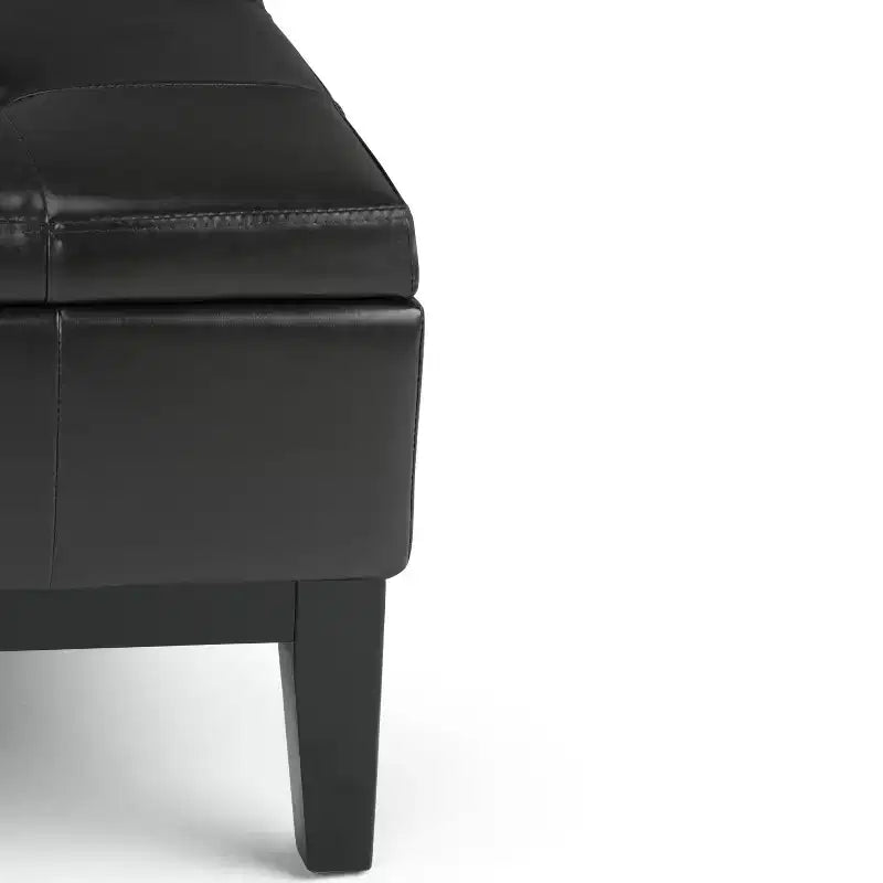 Otomana de almacenamiento con tapa elevable capitoné, cuadrada, para 1 persona — Marrón / Gris / Crema / Negro